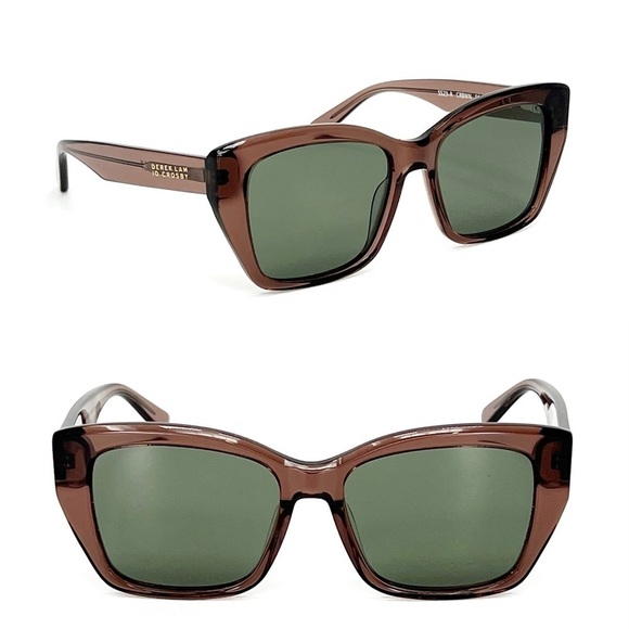 New Derek Lam 10 Crosby Sunglasses Square Lens Translucent Brown Frame Sunnies
